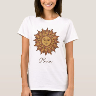 Camiseta Rosto de Sol Celestial Vintage