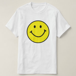 Camiseta Rosto de Sorriso Amarelo Original Básico