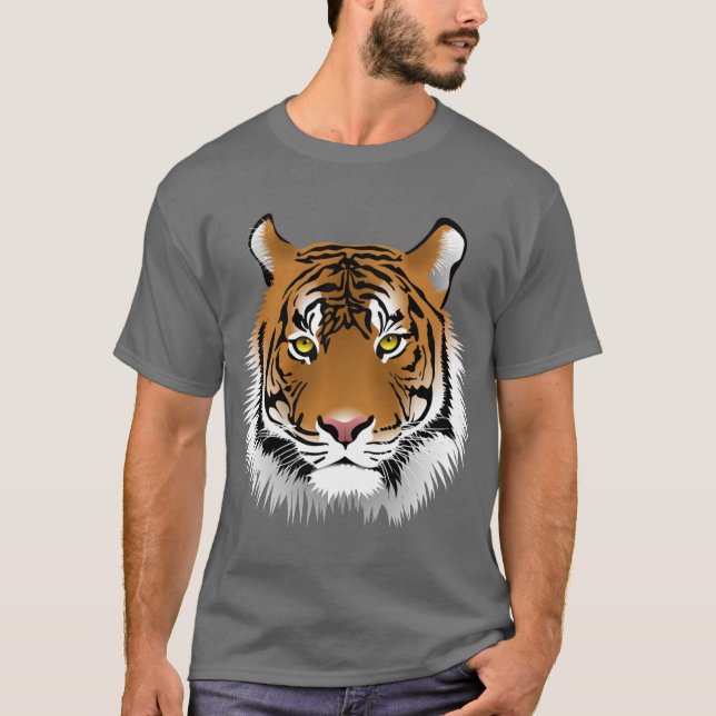 Camiseta Rosto de Tigre Animado (Frente)