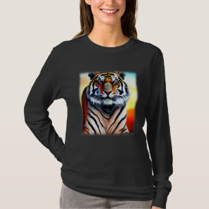 Camiseta Rosto de tigre cabeça de grandes felinos predador