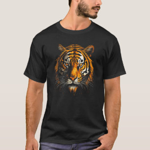 Camiseta Rosto de Tigre Deslumbrante - Um Tigre que Chama a