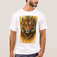 Rosto de Tigre Feroz em Aquarela – Animal Selvagem