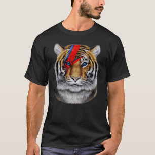 Camiseta Rosto De Tigre Pintado Com Bolsa De Raio Vermelho