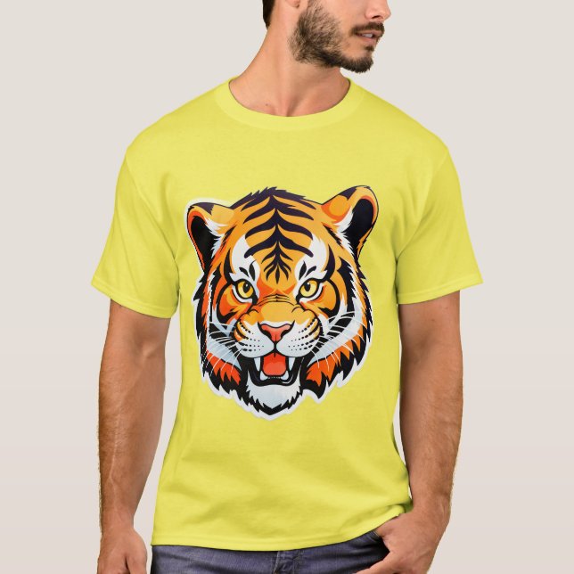 Camiseta Rosto de Tigre Vibrante (Frente)