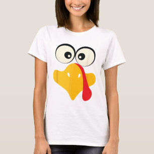 Camiseta Rosto de Turquia Sic Feliz Ação de Graças Jantar G