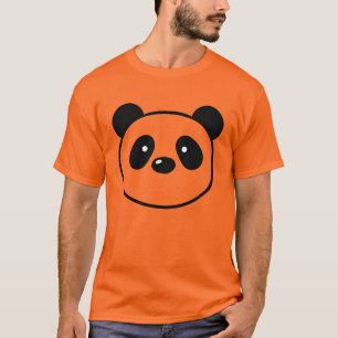 Camiseta Rosto de Urso Panda Kawaii Fofo Minimalista