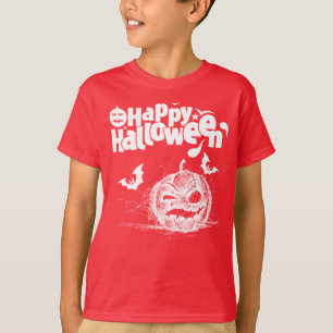 Camiseta Rosto Divertido de Abóbora de Halloween para Fanta