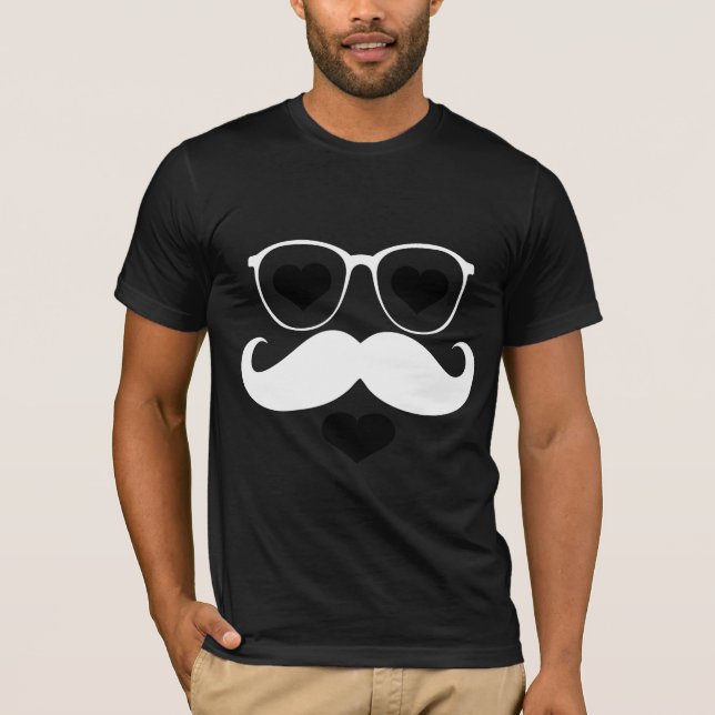 Camiseta Rosto engraçado com bigode (Frente)