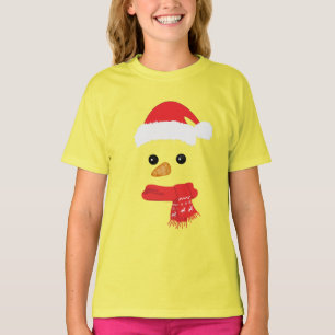 Camiseta Rosto engraçado de boneco de neve feliz Natal Famí