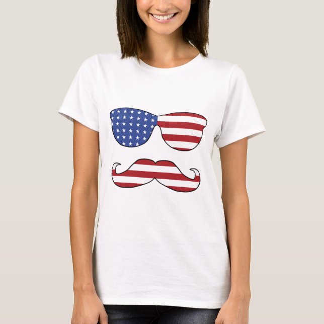 Camiseta Rosto Engraçado Patriótico (Frente)