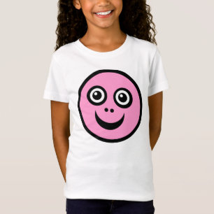 Camiseta Rosto Engraçado Rosa