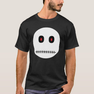 Camiseta rosto feliz assustador.
