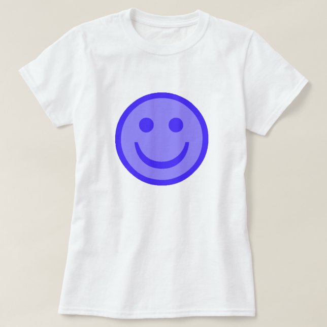Camiseta Rosto Feliz Azul (Frente do Design)