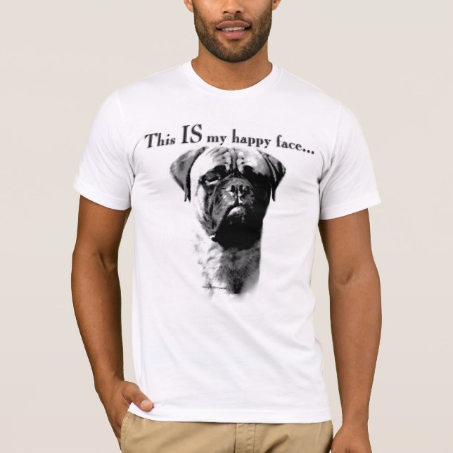 Camiseta Rosto Feliz Bullmastiff (Frente)