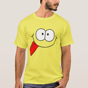 Camiseta Rosto Feliz com Gráficos Parafuso da Língua