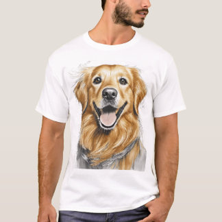 Camiseta Rosto Feliz de Golden Retriever