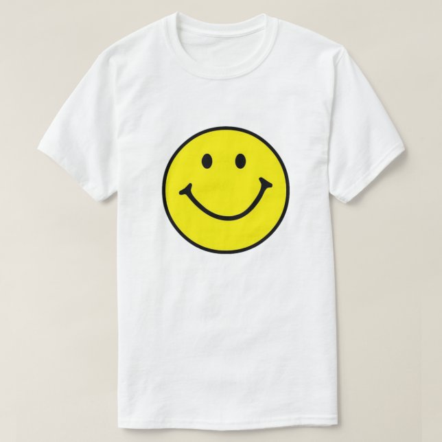 Camiseta Rosto Feliz e Amarelo Brilhante (Frente do Design)