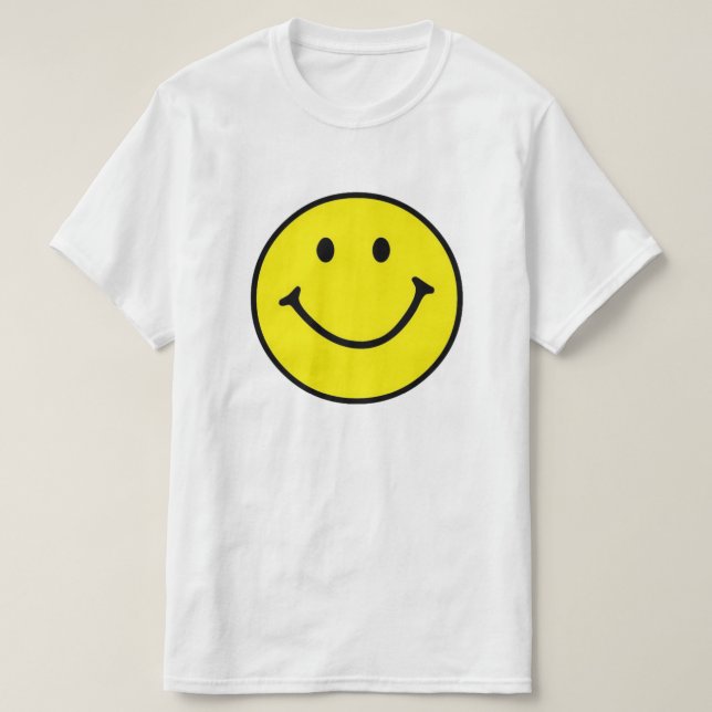 Camiseta Rosto Feliz e Amarelo Brilhante (Frente do Design)