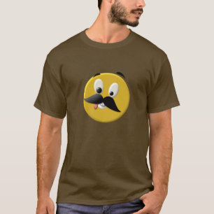 Camiseta Rosto Feliz Idiota com bigode
