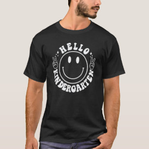Camiseta Rosto Feliz Olá Equipe de Jardim de Infância Profe