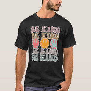 Camiseta Rosto feliz retrô seja gentil com gentileza anti b