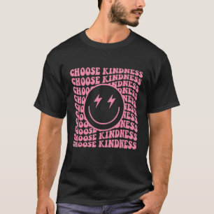 Camiseta Rosto Feliz Rosa Escolha Bondade Homens Mulheres P