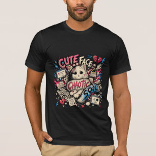 Camiseta ROSTO FOFO, ALMA CAÓTICA – Gato Fofo Caos Y2K