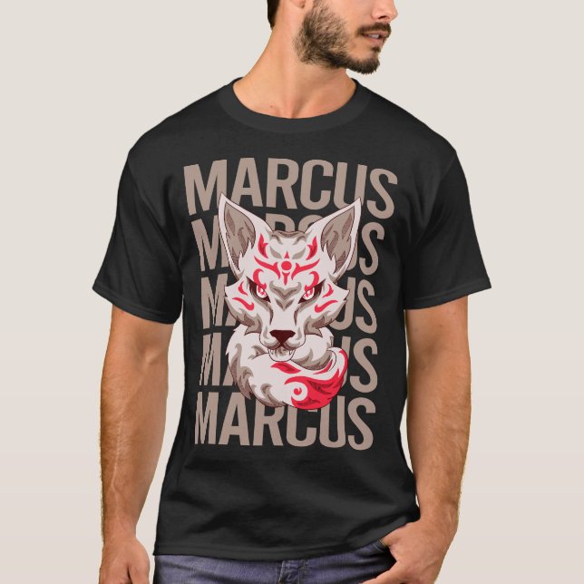 Camiseta Rosto Fox - Nome Marcus (Frente)
