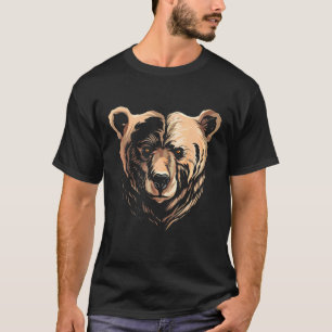 Camiseta Rosto Grizzly Olhando Para A Cabeça