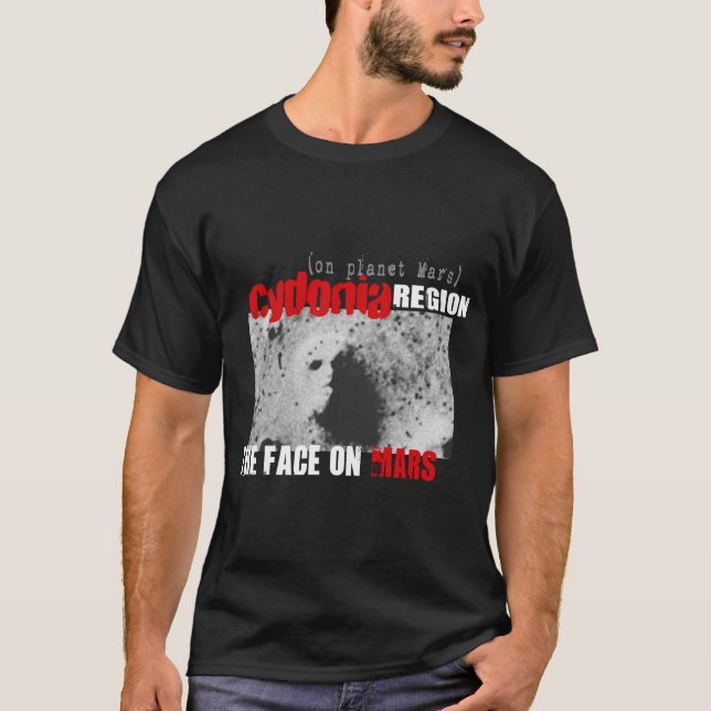 Camiseta Rosto Humano no Planeta Marte (Frente)
