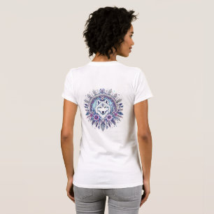 Camiseta Rosto ilustrado de um lobo branco
