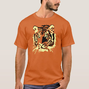 Camiseta Rosto Majestoso de Tigre Arte Detalhada da Vida Se