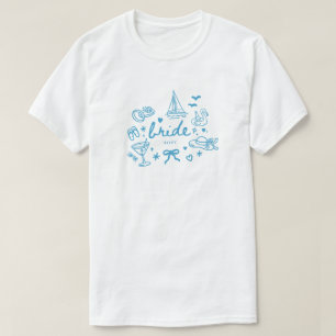 Camiseta Rosto Noiva Casamento Moderno Azul Personalizado