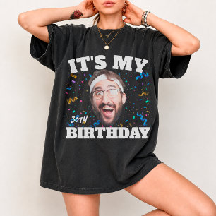 Camiseta Rosto Personalizado Aniversário é Meu Aniversário