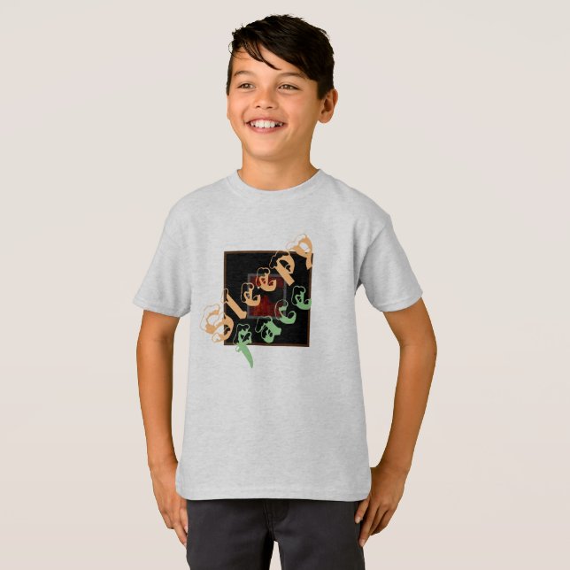 Camiseta Rosto Sonolento: Camisa-T De Meninos (Frente Completa)