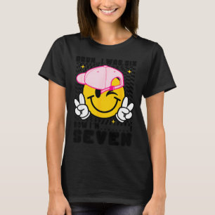 Camiseta Rosto sorridente 7º aniversário era 6 7 xadrez bru