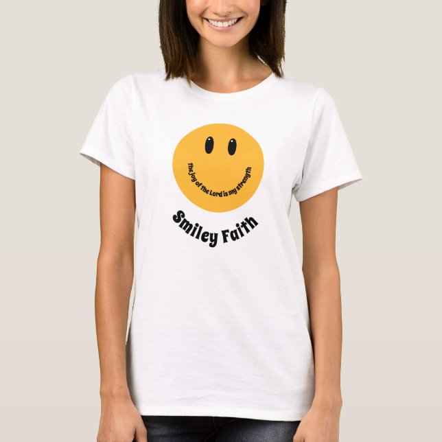 Camiseta Rosto Sorridente Cristão Fé Rosto Sorridente (Frente)