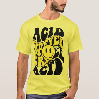 Camiseta Rosto Sorridente de Ácido Derretendo Tipografia Lí