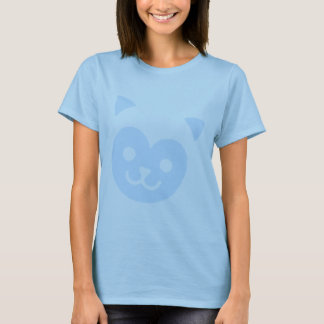 Camiseta Rosto Sorridente Gatinho Kawaii Azul