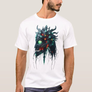 Camiseta Rosto Tribal Flutuante - Arte Mecânica De Veias