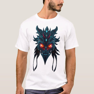 Camiseta Rosto Tribal nos Olhos da Galáxia Espacial