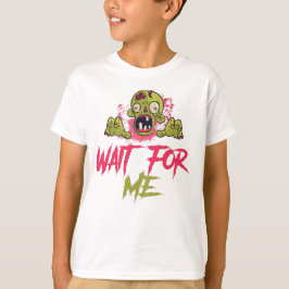 Camiseta rosto zombie, Feliz Dia das Bruxas, preto, rosa