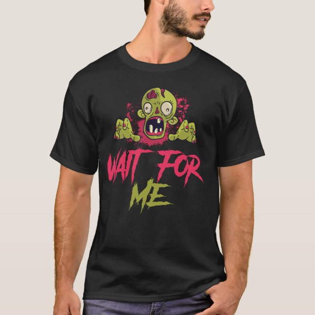 Camiseta rosto zombie, Feliz Dia das Bruxas, preto, T-Shirt (Frente)