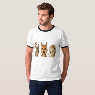 Camiseta Rostos Caprichosos da Floresta – Animais Embroider