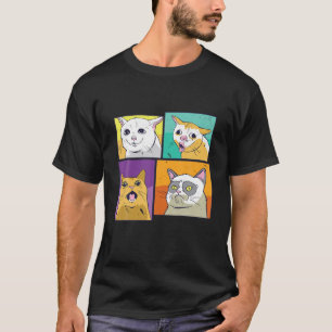 Camiseta Rostos de Gato Engraçados
