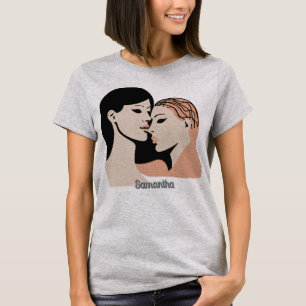 Camiseta Rostos de Ligação Sem Falas Retrominimalistas