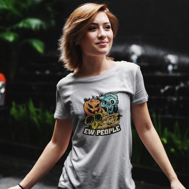 Camiseta Rostos Monstros do Dia das Bruxas (Criador carregado)