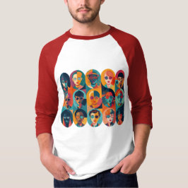 Camiseta Rostos negros e coloridos celebrando a individuali