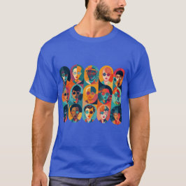 Camiseta Rostos negros e coloridos celebrando a individuali