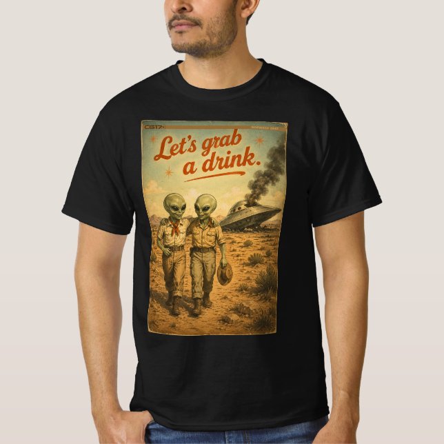 Camiseta Roswell 40-50s let's grab a drink (Frente)